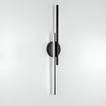 Offset Dual-Bar LED Wall Sconce With Round Backplate