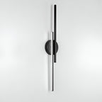 Offset Dual-Bar LED Wall Sconce With Round Backplate