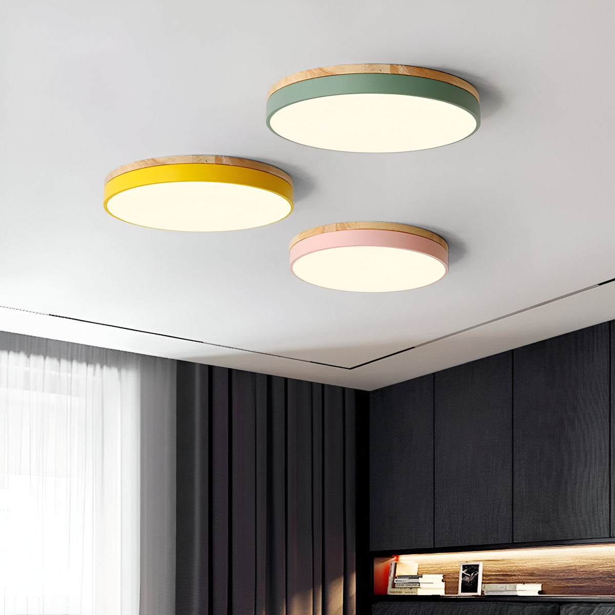 Nordic Round Flush Ceiling Light LED Light With Acrylic Diffuser