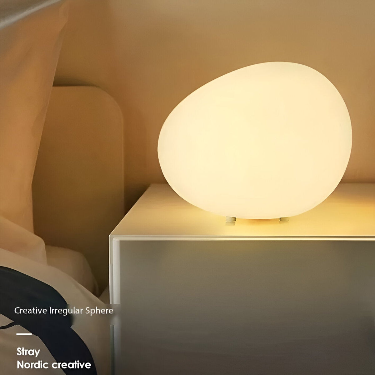 Modern Glass Solar Table Lamp for Living Room