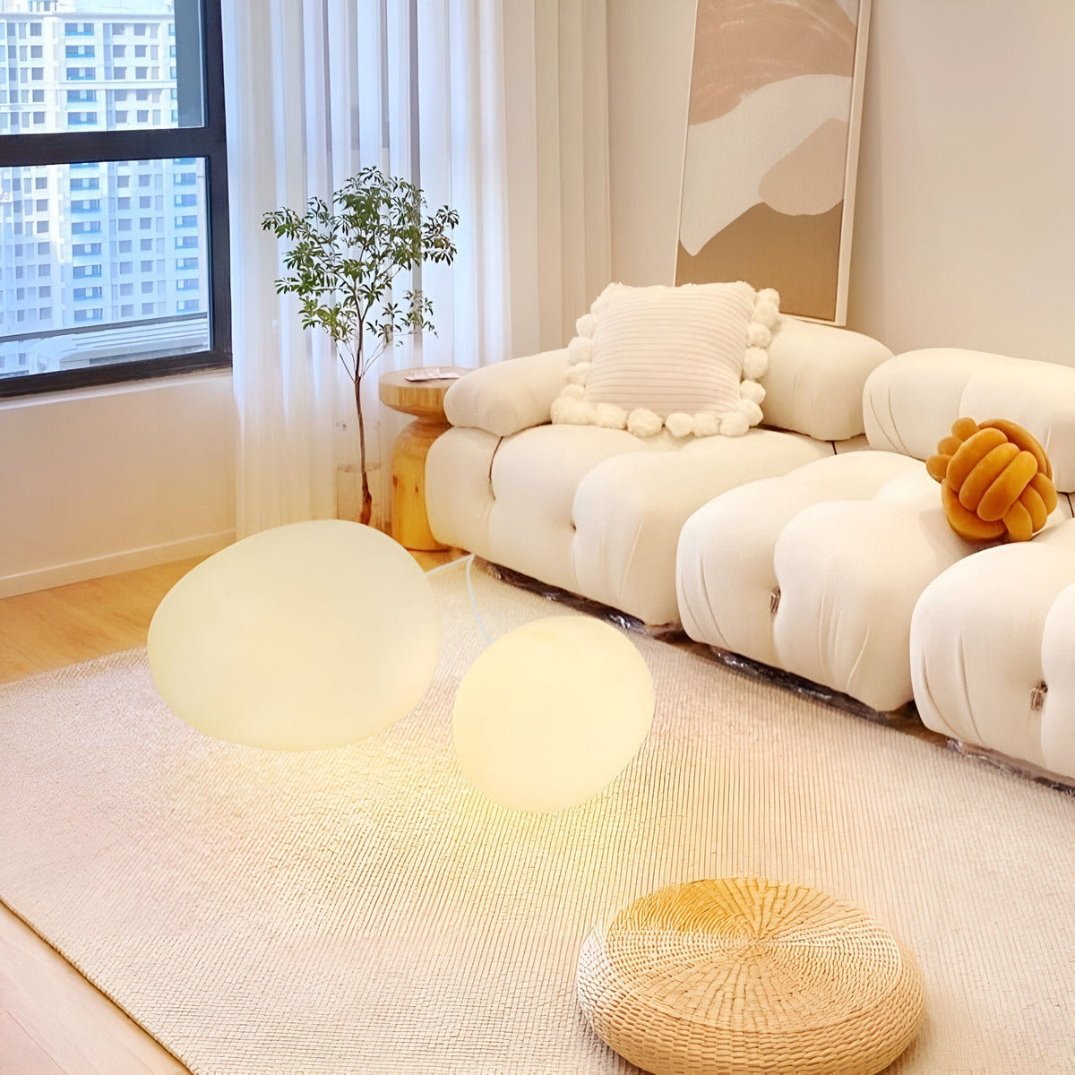Modern Glass Solar Table Lamp for Living Room