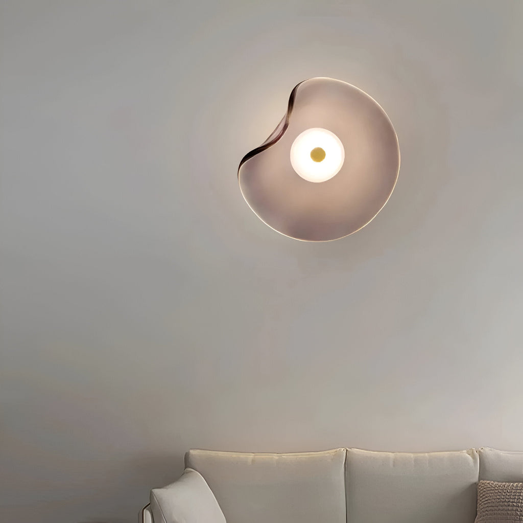Nordic Curved Glass Wall Sconce LED Light With Sculpted Glass Shade