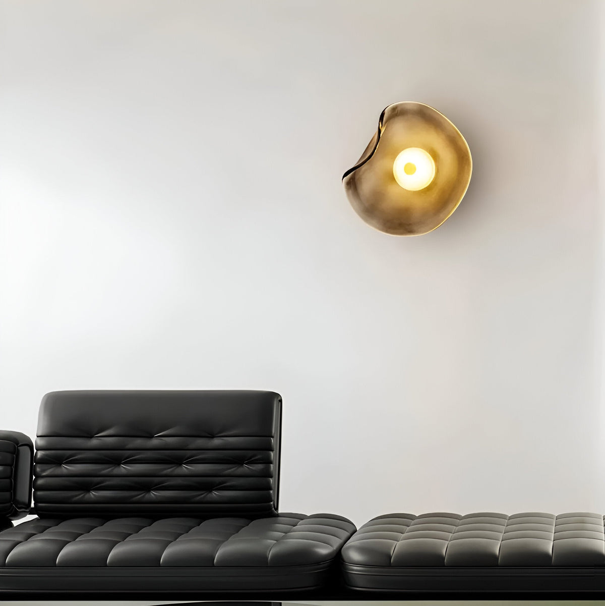 Nordic Curved Glass Wall Sconce LED Light With Sculpted Glass Shade