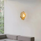 Nordic Curved Glass Wall Sconce LED Light With Sculpted Glass Shade