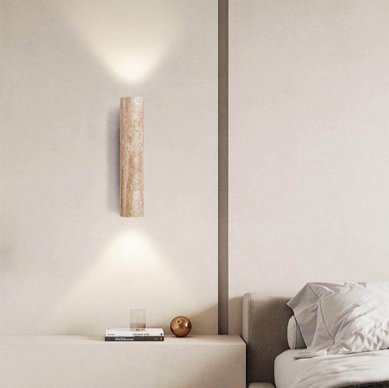 Japandi Travertine Wall Sconce LED Light With Up And Down Glow