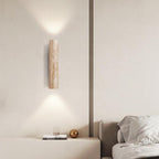 Japandi Travertine Wall Sconce LED Light With Up And Down Glow