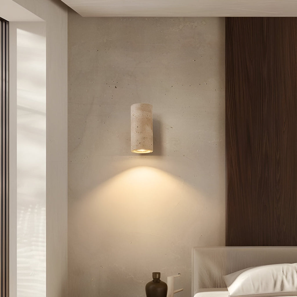 Japandi Travertine Wall Sconce LED Light With Up And Down Glow
