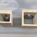 Minimalist Travertine Stone Outdoor LED Wall Sconce With Natural Cave Stone Shade