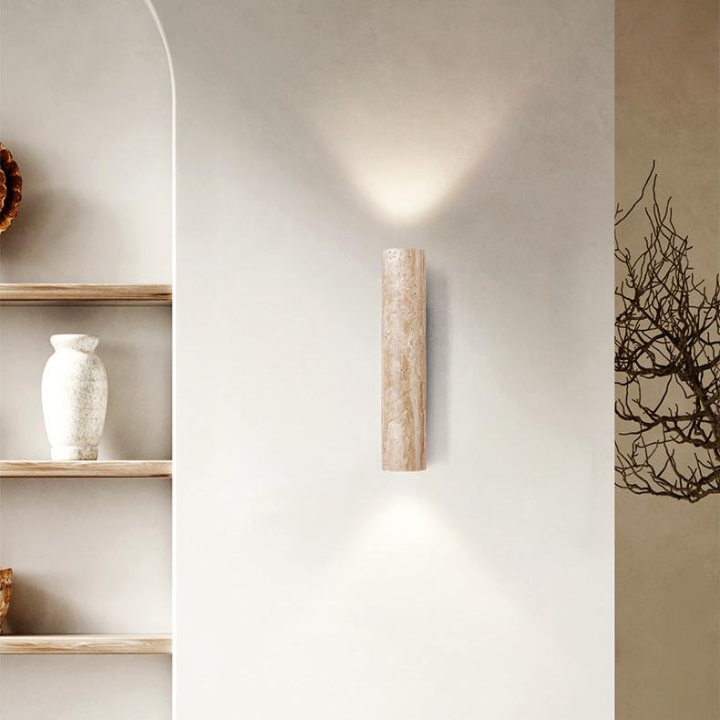 Japandi Travertine Wall Sconce LED Light With Up And Down Glow