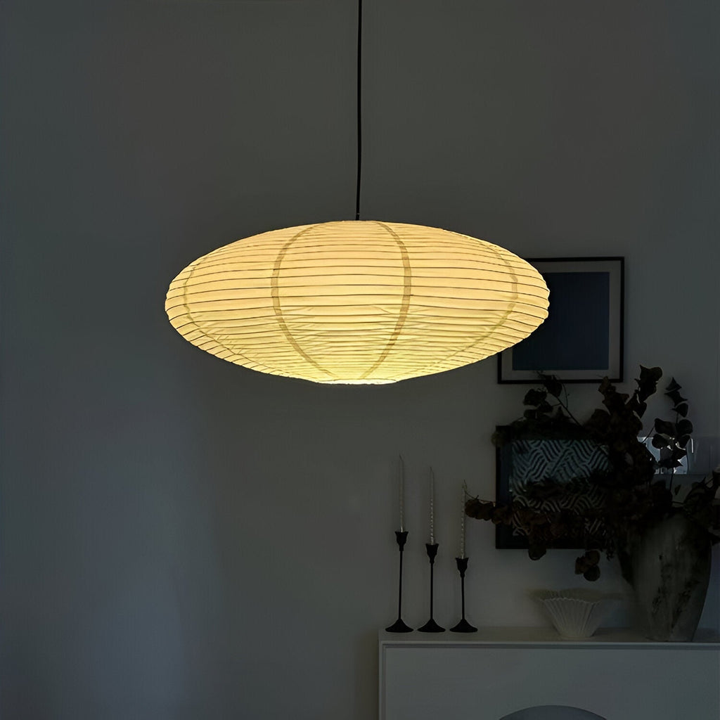 Japandi Paper Pendant Light With Xuan Paper Shade
