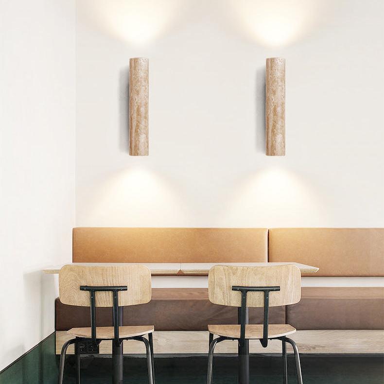 Japandi Travertine Wall Sconce LED Light With Up And Down Glow