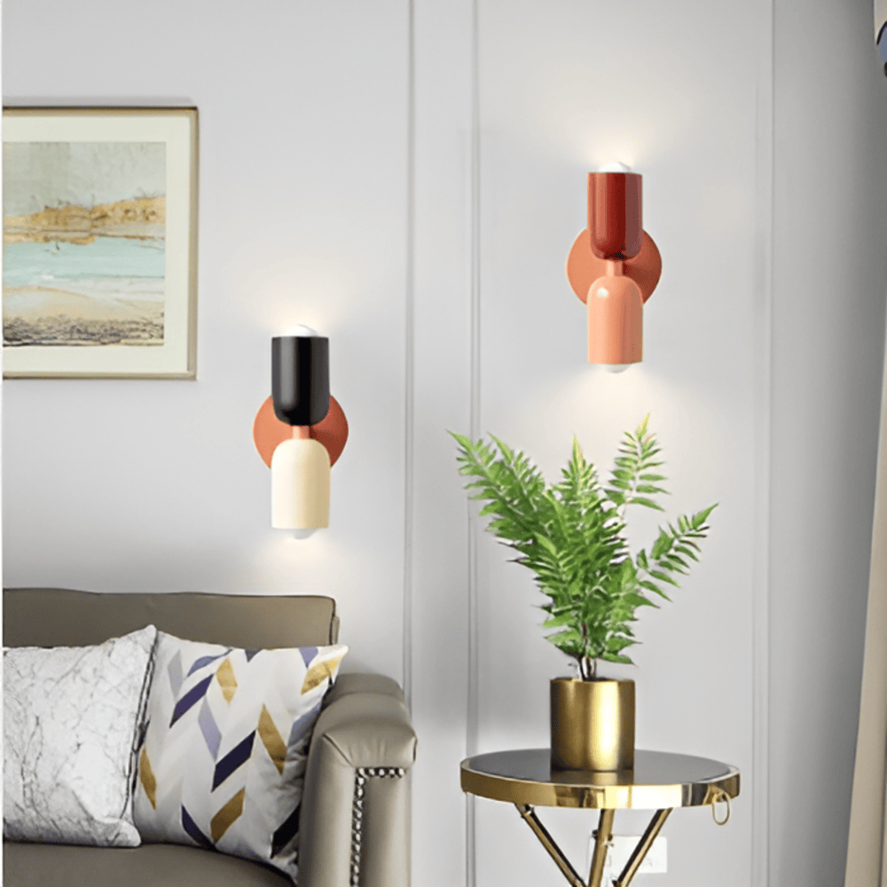 Double-Sided Capsule Wall Sconce With Round Backplate