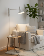 Adjustable Plug In Swing Arm Wall Sconce With Cone Shade