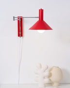 Adjustable Plug In Swing Arm Wall Sconce With Cone Shade