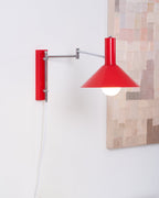 Adjustable Plug In Swing Arm Wall Sconce With Cone Shade