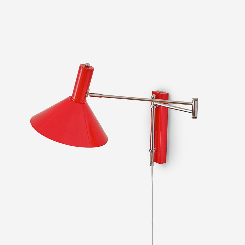 Adjustable Plug In Swing Arm Wall Sconce With Cone Shade