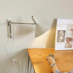 Adjustable Plug In Swing Arm Wall Sconce With Cone Shade