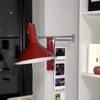 Adjustable Plug In Swing Arm Wall Sconce With Cone Shade
