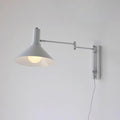 Adjustable Plug In Swing Arm Wall Sconce With Cone Shade