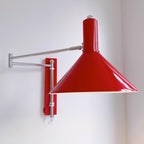 Adjustable Plug In Swing Arm Wall Sconce With Cone Shade