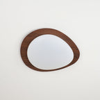 Pebble Round Flush Mount Ceiling Light With Wood-Trim Rim