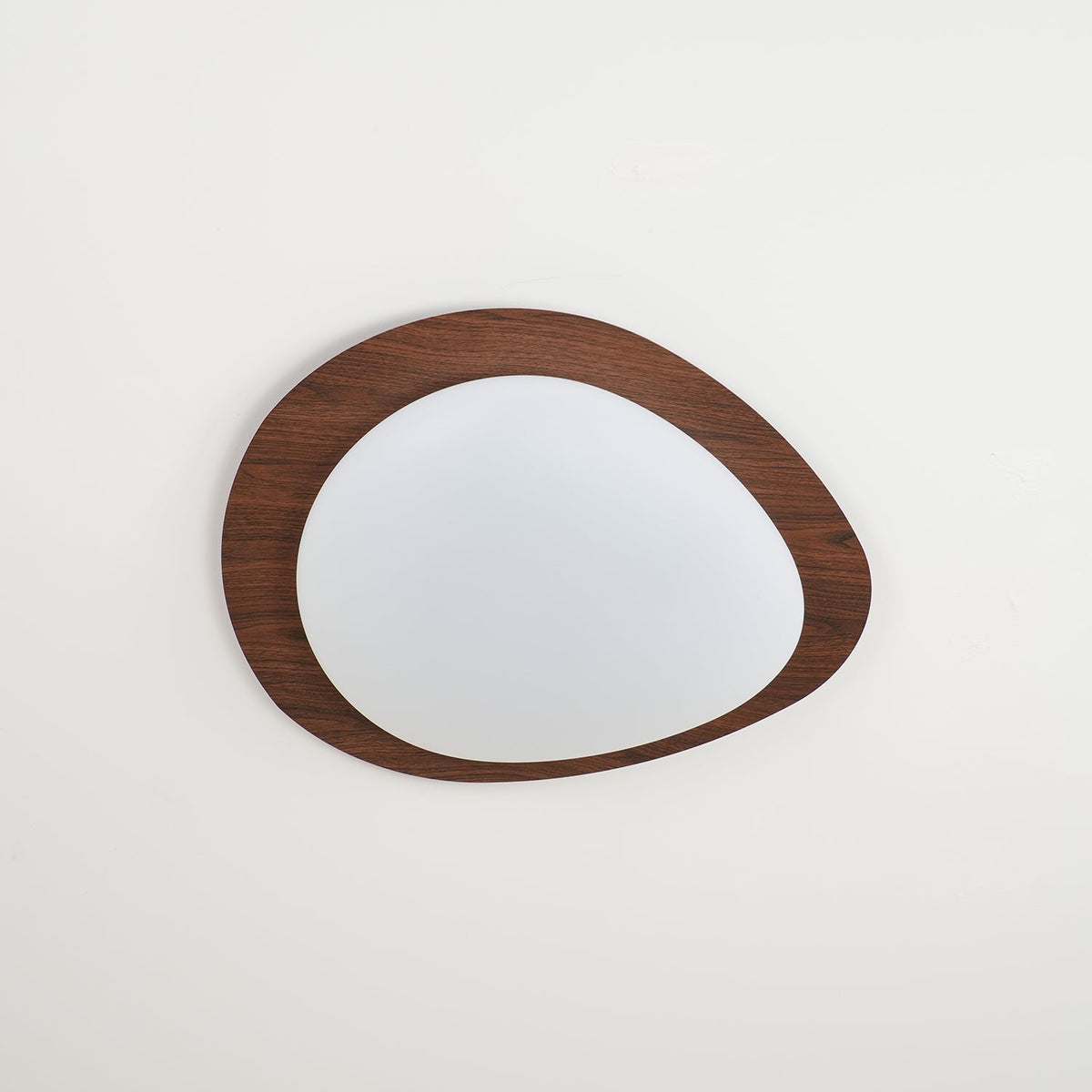 Pebble Round Flush Mount Ceiling Light With Wood-Trim Rim