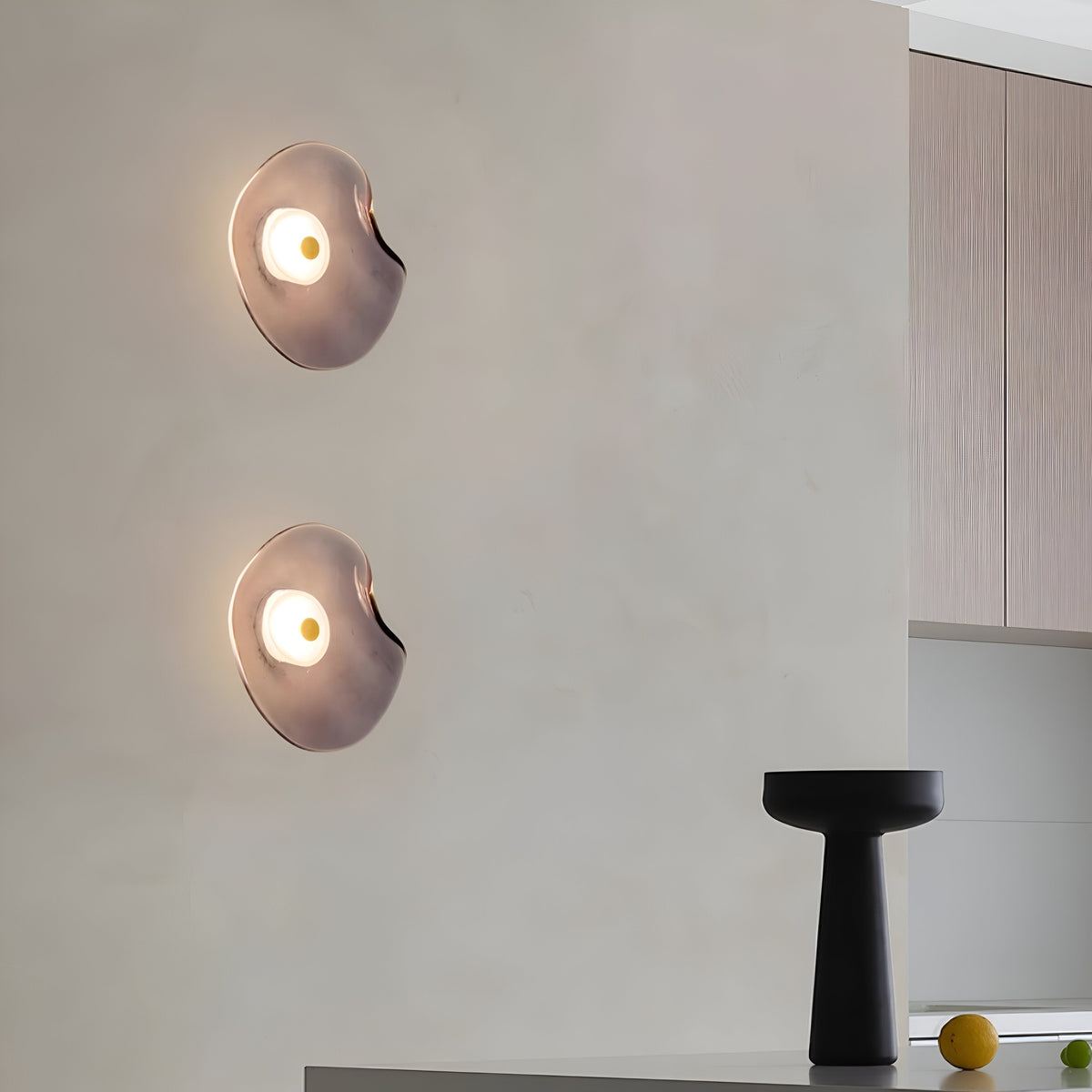 Nordic Curved Glass Wall Sconce LED Light With Sculpted Glass Shade