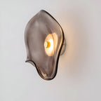 Nordic Curved Glass Wall Sconce LED Light With Sculpted Glass Shade