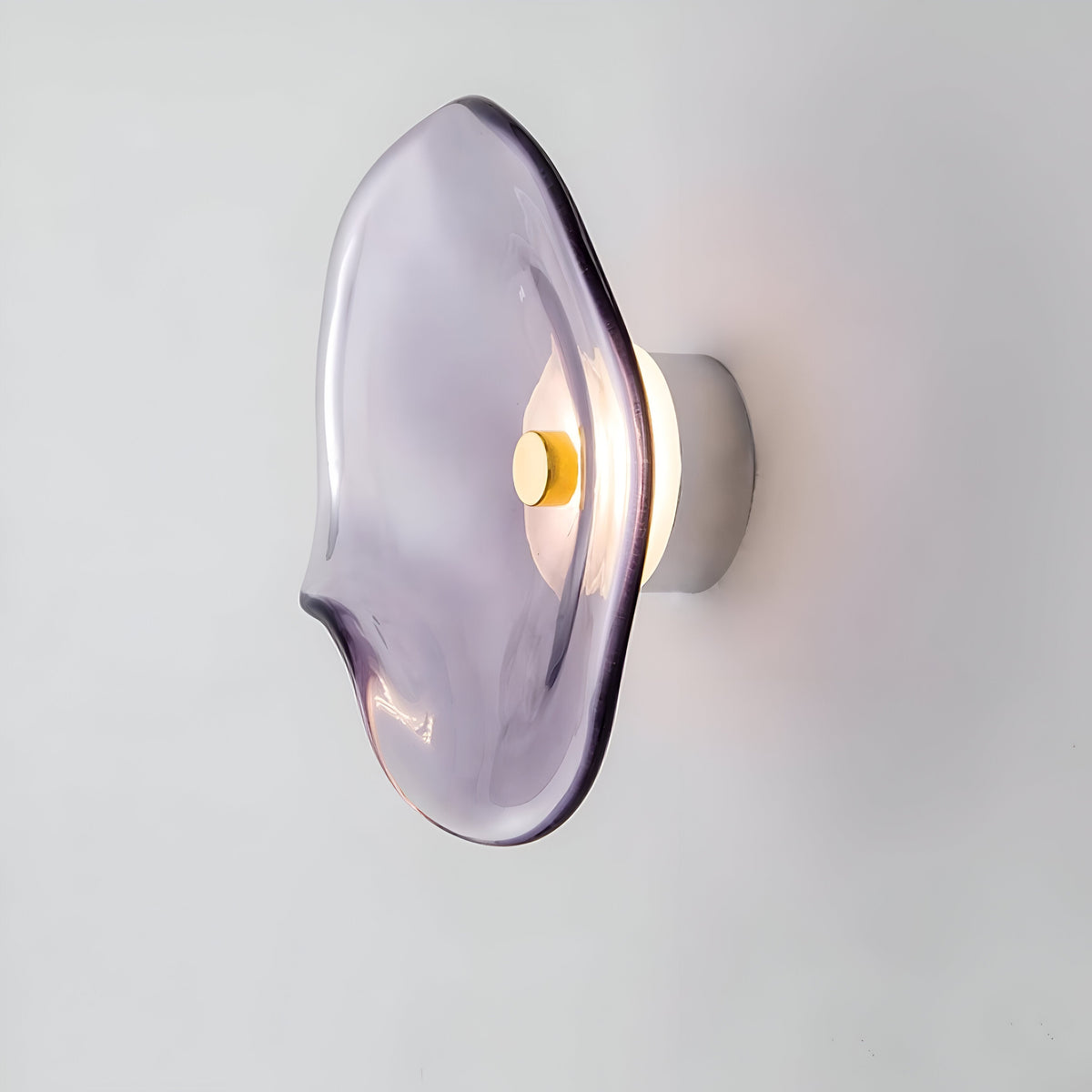 Nordic Curved Glass Wall Sconce LED Light With Sculpted Glass Shade