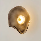 Nordic Curved Glass Wall Sconce LED Light With Sculpted Glass Shade