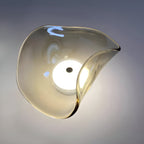 Nordic Curved Glass Wall Sconce LED Light With Sculpted Glass Shade