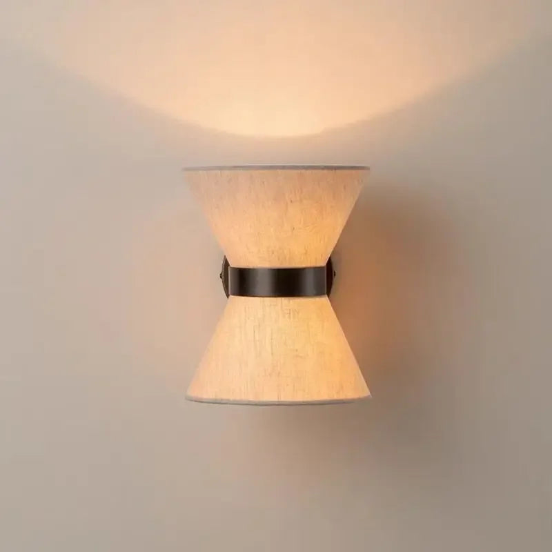Modern Wrought Iron Wall Sconce With Fabric Shade