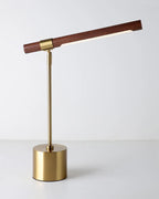 Modern Wood Table Lamp With Warm LED Glow for Home Office