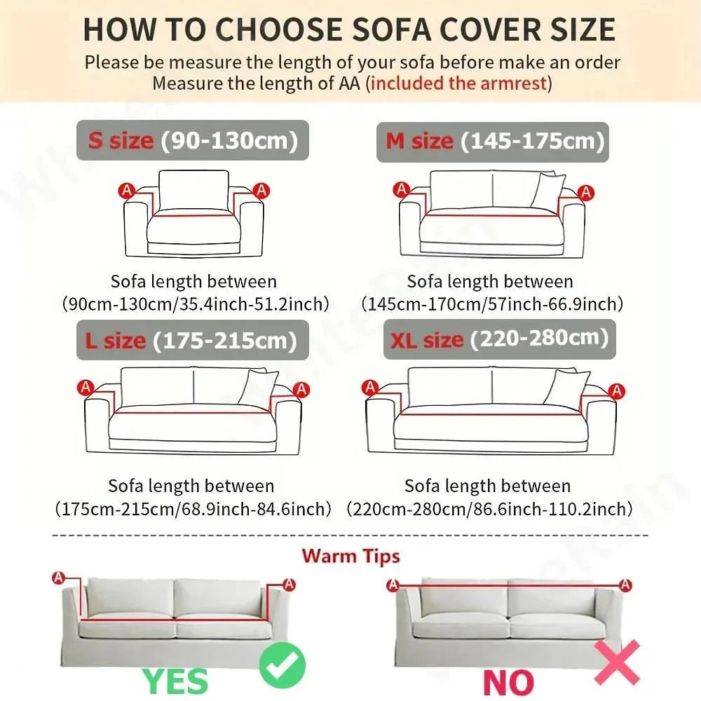 Non-Slip Stretch Sofa Cover Jacquard Elastic Couch Slipcover Soft Machine Washable Furniture Protector Against Pet Hair and Stains