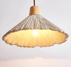 Cream Wabi-Sabi Cement Pendant Light With E26 LED Light