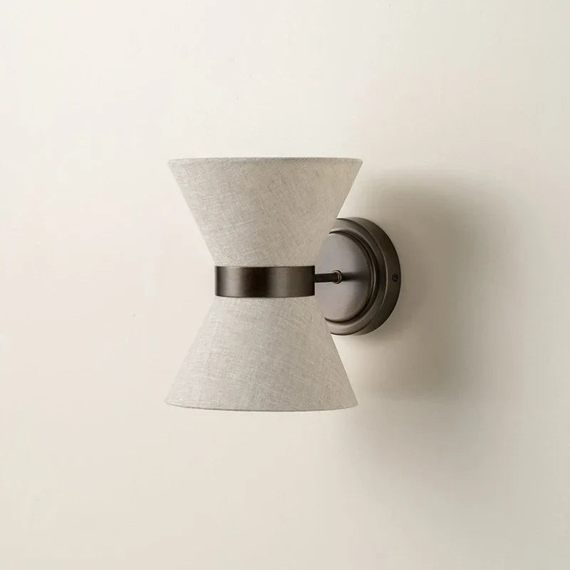Modern Wrought Iron Wall Sconce With Fabric Shade
