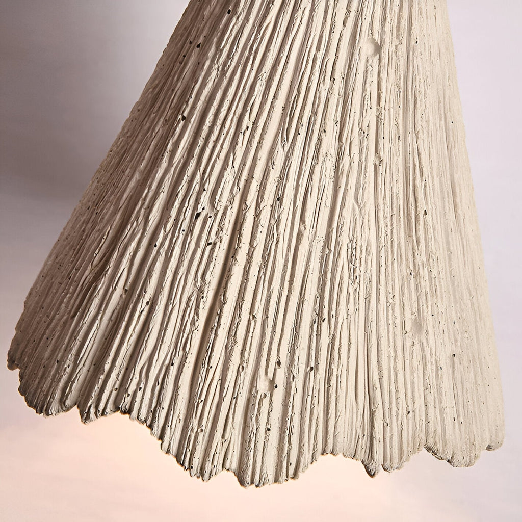 Cream Wabi-Sabi Cement Pendant Light With E26 LED Light