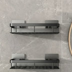 Adhesive Bathroom Shelf Drill-Free Shower Caddy Stainless Steel Wall Shelf Organizer for Shampoo and Toiletries