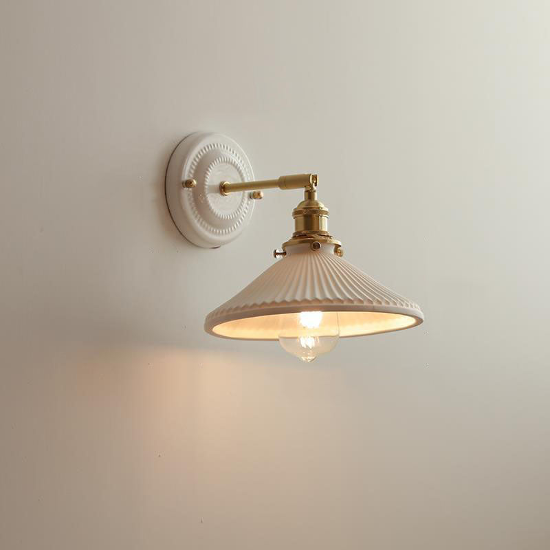 Vintage Ceramic Wall Sconce With Warm LED Glow