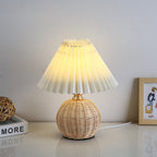 Bohemian Rattan Table Lamp With Tri-Color Warm Light