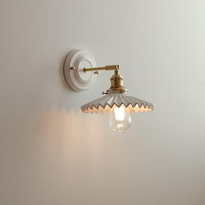 Vintage Ceramic Wall Sconce With Warm LED Glow