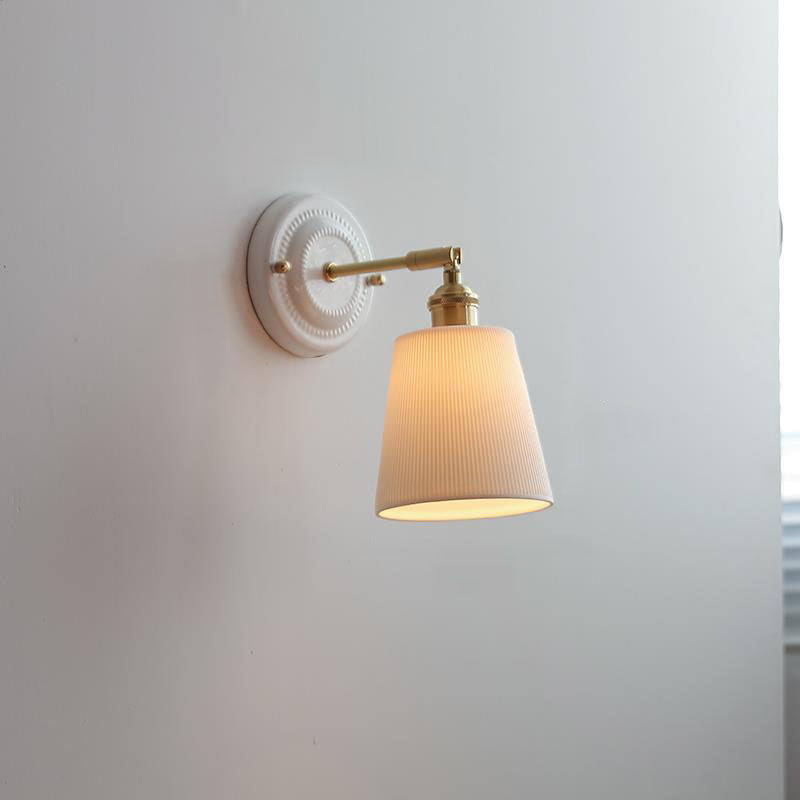 Vintage Ceramic Wall Sconce With Warm LED Glow