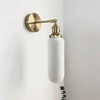 Vintage Brass Wall Sconce With Ceramic Detailing
