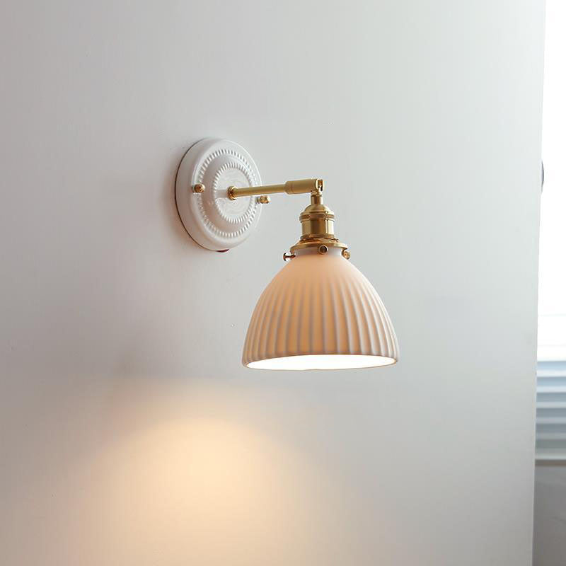 Vintage Ceramic Wall Sconce With Warm LED Glow