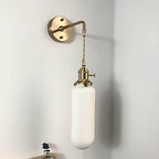 Vintage Brass Wall Sconce With Ceramic Detailing