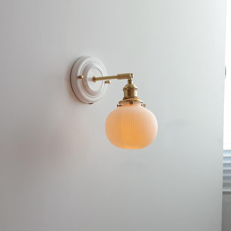 Vintage Ceramic Wall Sconce With Warm LED Glow