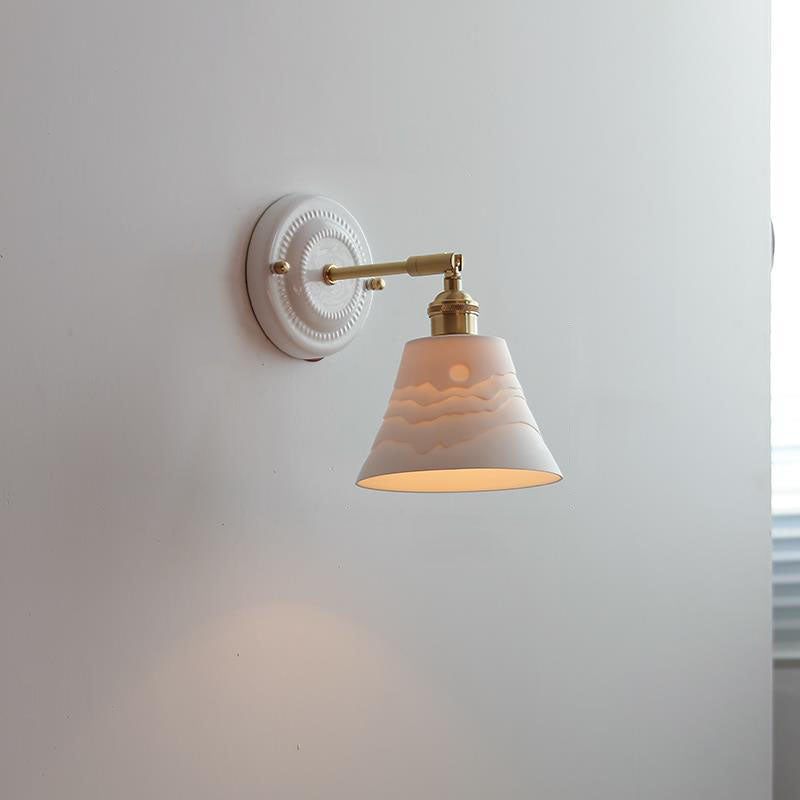 Vintage Ceramic Wall Sconce With Warm LED Glow