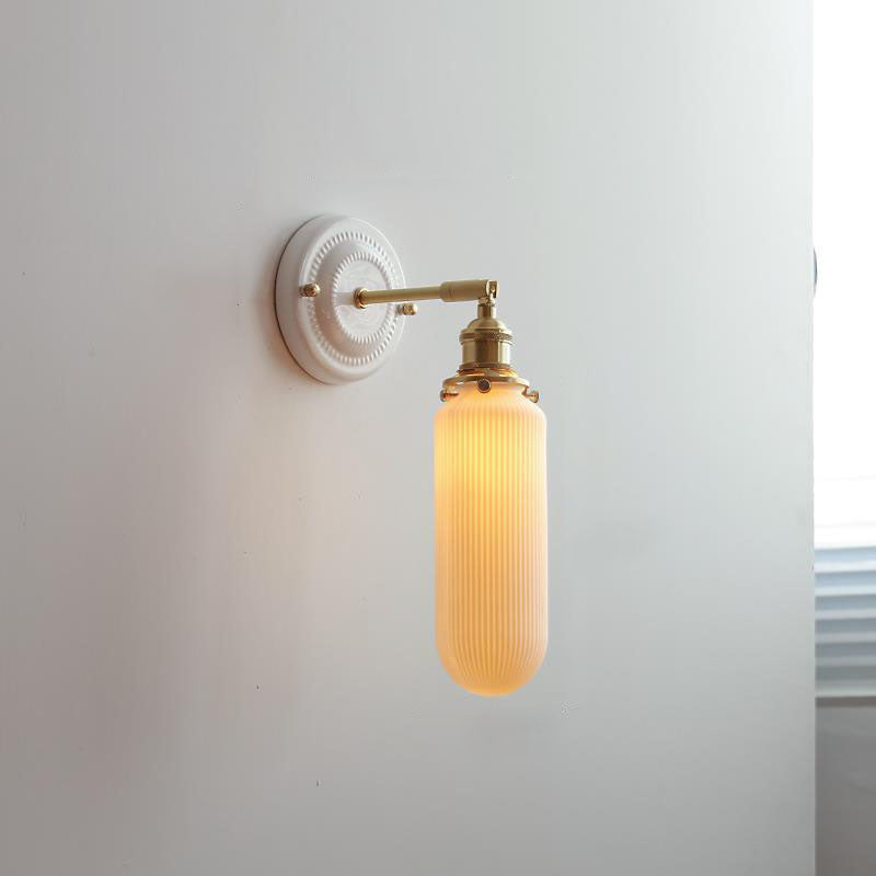 Vintage Ceramic Wall Sconce With Warm LED Glow