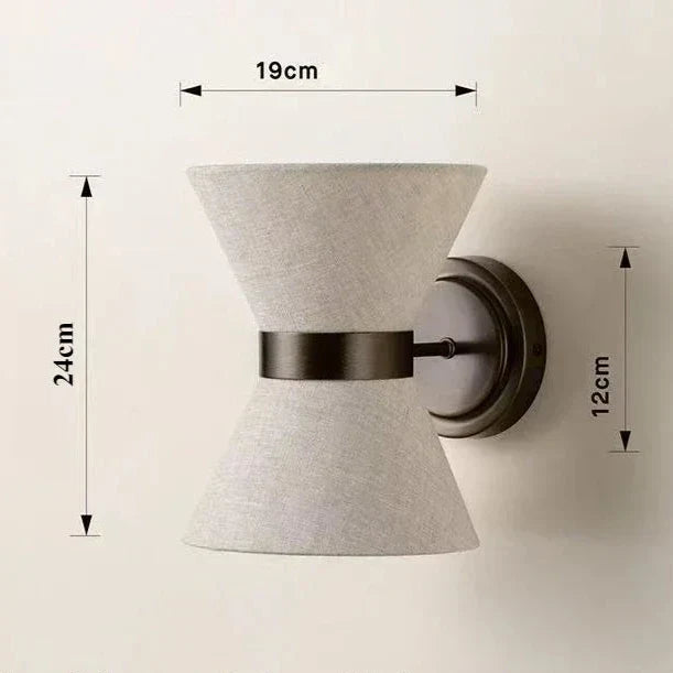 Modern Wrought Iron Wall Sconce With Fabric Shade