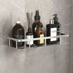 Adhesive Bathroom Shelf Drill-Free Shower Caddy Stainless Steel Wall Shelf Organizer for Shampoo and Toiletries